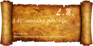 Lövenfeld Móric névjegykártya
